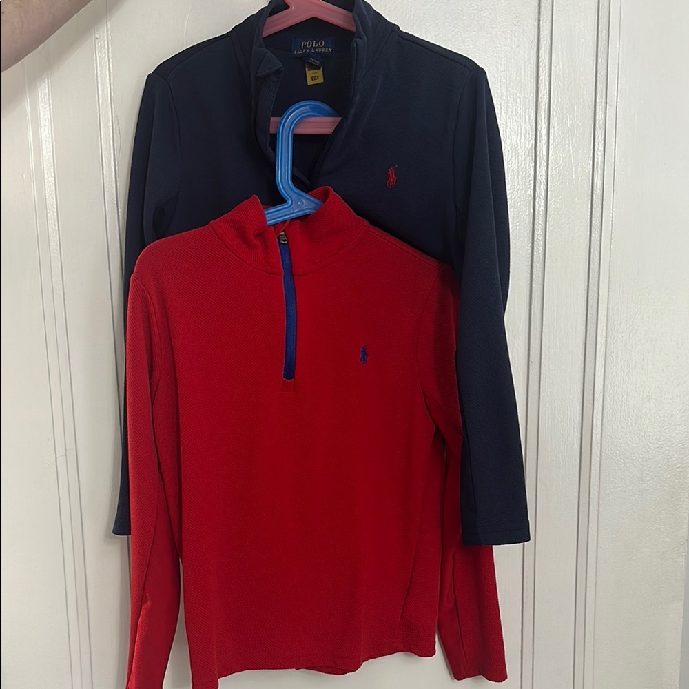 Polo Ralph Lauren Red and Navy Long Sleeve Shirts